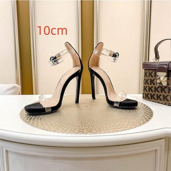Transparent Open Toe Ankle-strap Buckle Sandals Women's Stiletto Heel - Image 8