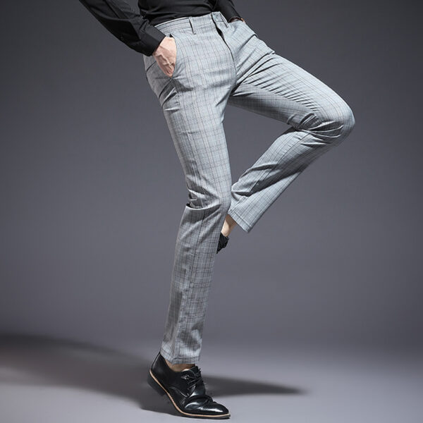 Casual pants Plaid slim men's pants - Image 5