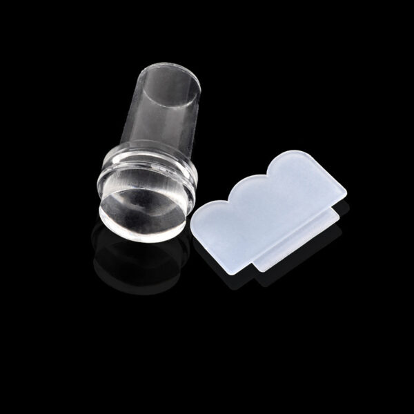 Nail Art Transparent Seal Nail Full Transparent Handle Seal Head Flower Scraper Print - Image 4