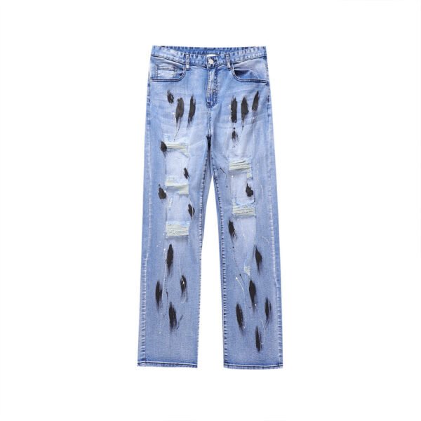 Graffiti Holes Street Casual Straight Leg Pants - Image 4