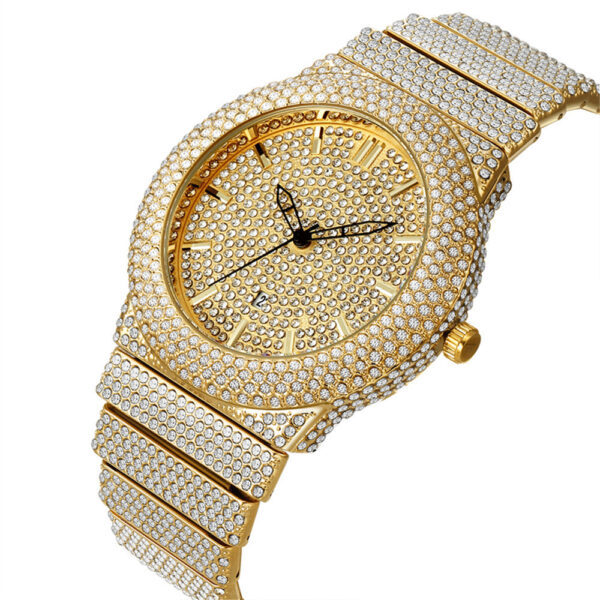 Affordable Luxury Style Diamond-embedded Calendar Quartz Watch - Image 3