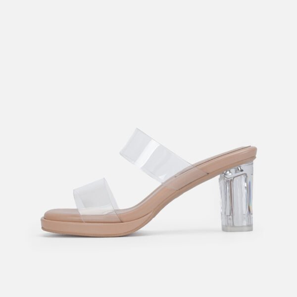 Ankle-strap High Heel Women's Sandals Transparent Crystal Thick Heel Shoes For Outer Wear - Image 6