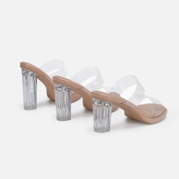 Ankle-strap High Heel Women's Sandals Transparent Crystal Thick Heel Shoes For Outer Wear - Image 3