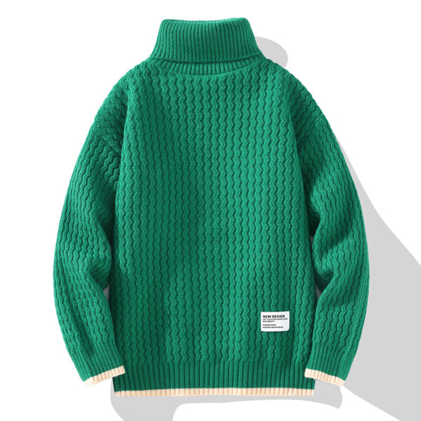 Winter Turtleneck Sweater Men's Loose Solid Color - Image 6