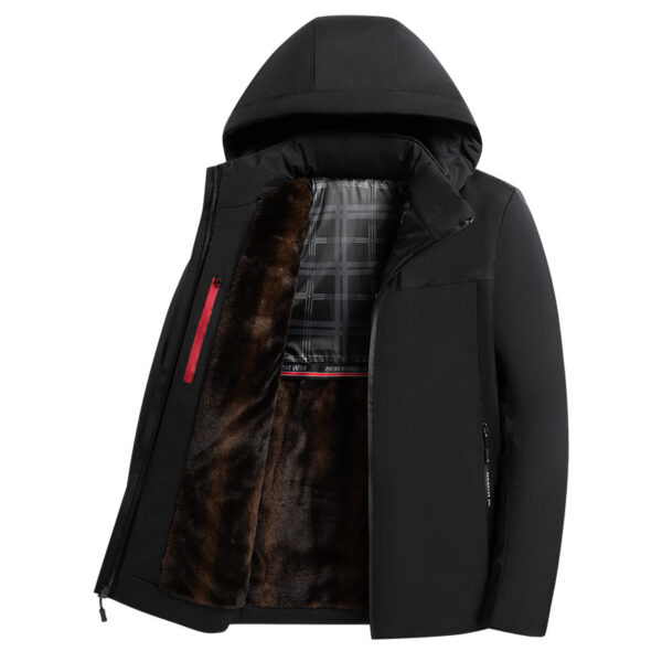 Dad Cotton Men Velvet Padded Thickened Coat - Image 3