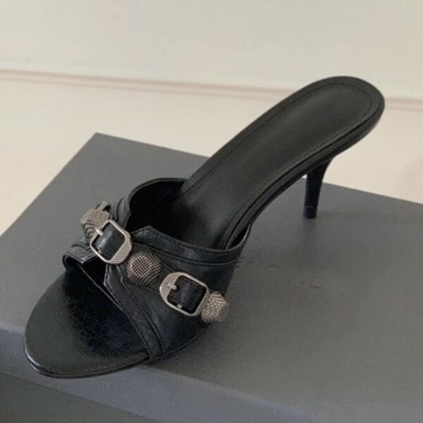 Women's Fashionable Sandals With Black Wine Glass Heel - Image 4