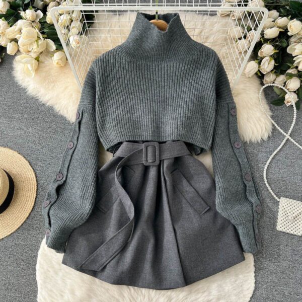 Short Sweater Vest Suit Skirt Two-piece Set - Image 2