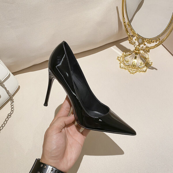 Nude Patent Leather Pointed-toe Stiletto Pumps Women - Image 7