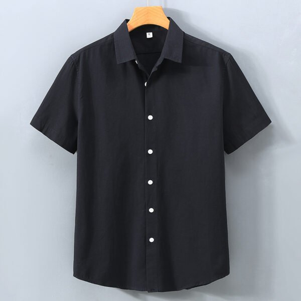 Simple Lapel Shirt Men's Cotton Loose - Image 7