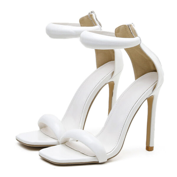 Simple Fashion Open Toe Plus Size European And American Back Zipper Bag With Buckle Stiletto Sandals - Image 5