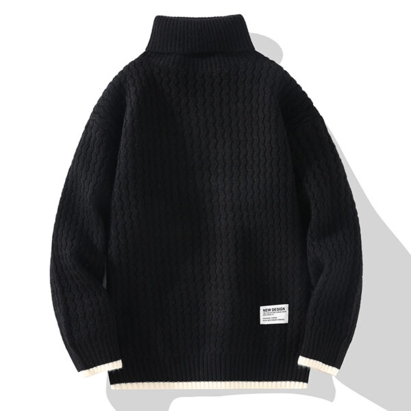 Winter Turtleneck Sweater Men's Loose Solid Color - Image 4