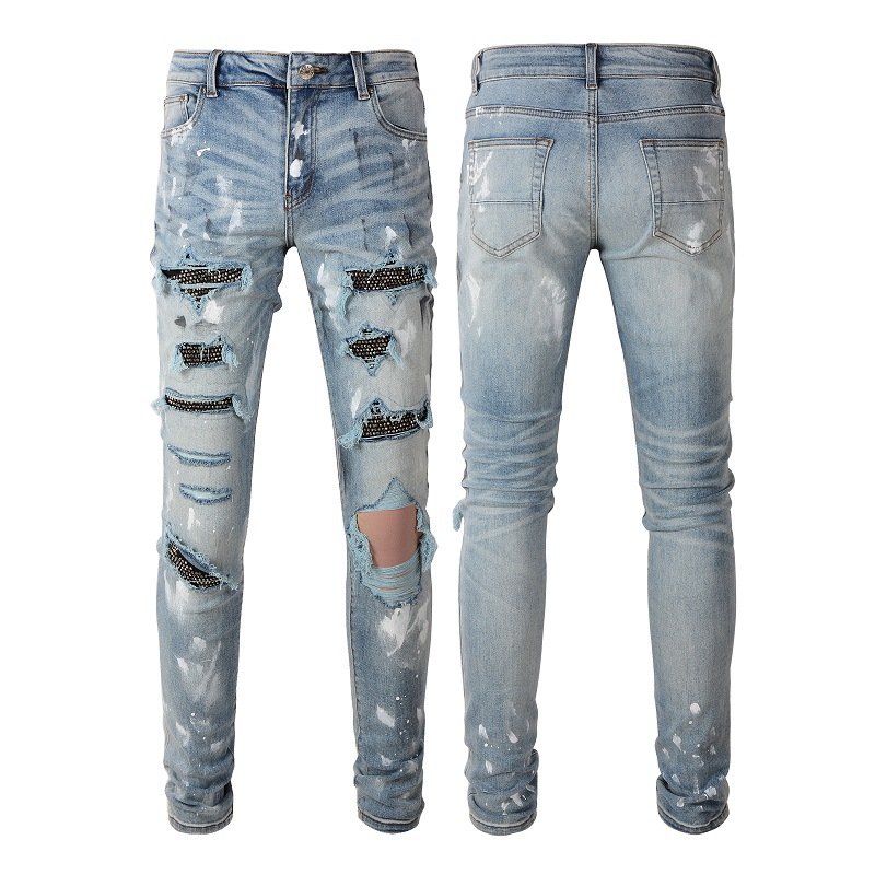 Stretch Retro Ripped Diamond Jeans - Image 6