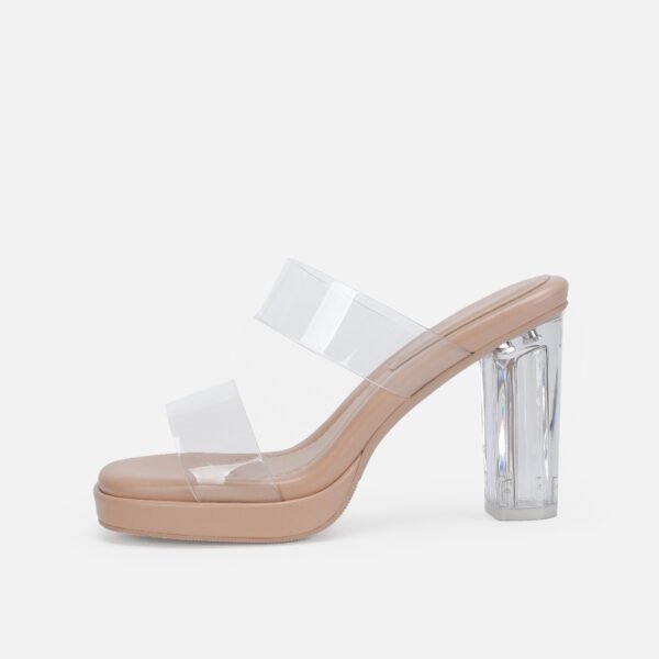 Ankle-strap High Heel Women's Sandals Transparent Crystal Thick Heel Shoes For Outer Wear - Image 7