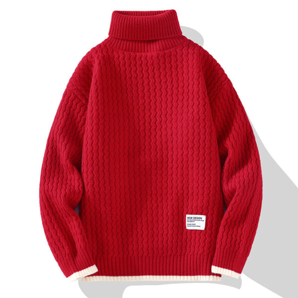 Winter Turtleneck Sweater Men's Loose Solid Color - Image 5