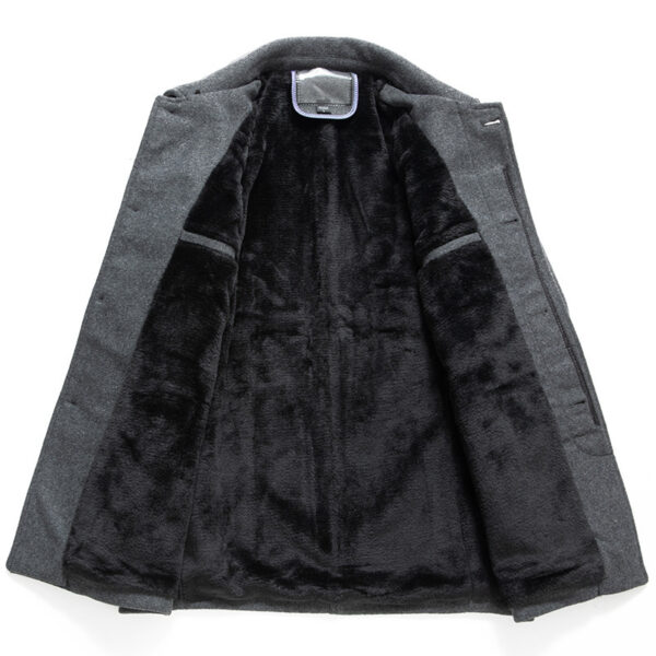 Men's Woolen Overcoat With Fleece And Thick Lapels - Image 4