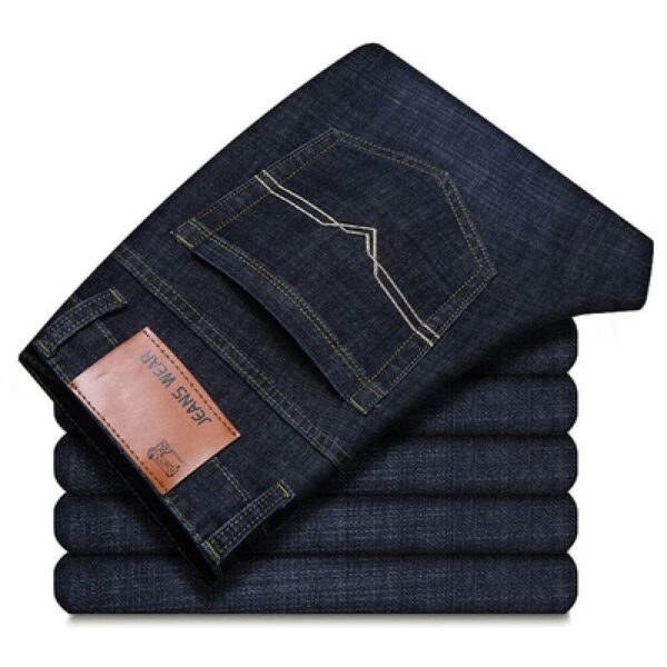 Loose Straight Casual Work Stretch Jeans For Men - Image 6