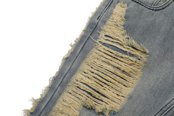 High Street Hand Scratched Whiskering Jeans Men's - Image 5