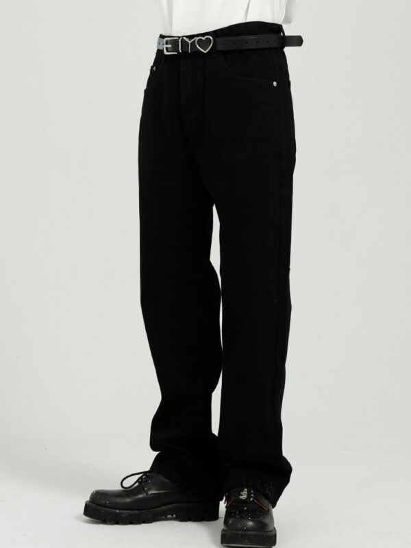 Straight Zipper Design Jeans Men Loose Women - Image 2