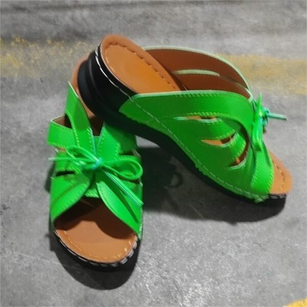 New Roman Shoes For Women Lace-up Platform Wedges Sandals Summer Fashion Slides Casual Vacation Beach Slippers - Image 7