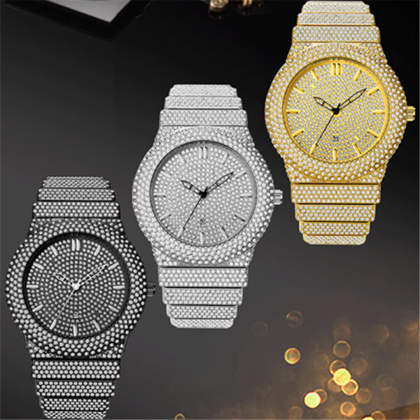Affordable Luxury Style Diamond-embedded Calendar Quartz Watch - Image 9