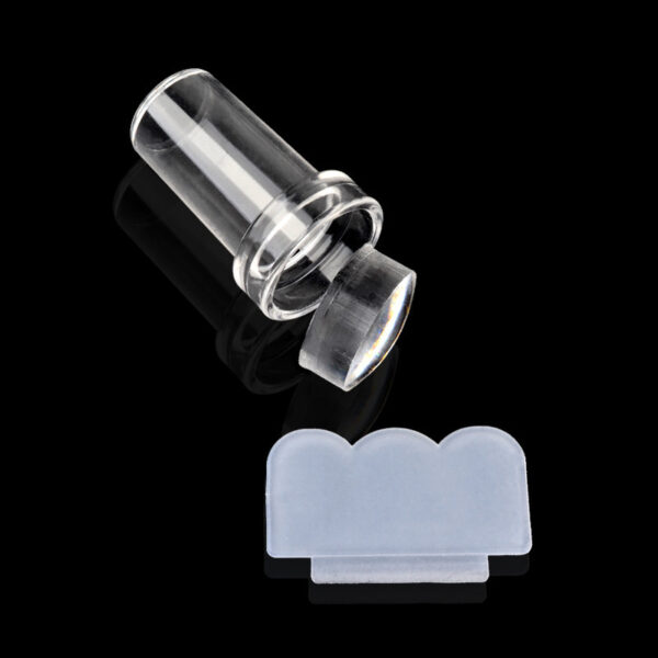 Nail Art Transparent Seal Nail Full Transparent Handle Seal Head Flower Scraper Print - Image 2