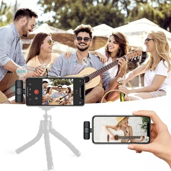 Professional Wireless Lavalier Lapel Microphone For IPhone, IPad - Cordless Omnidirectional Condenser Recording Mic For Interview Video Podcast Vlog YouTube - Image 6