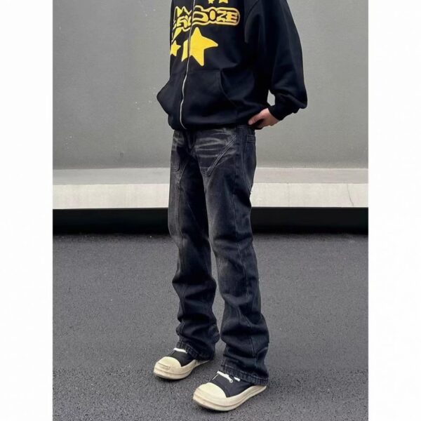 Casual Tapered Straight Washed Jeans Men - Image 7
