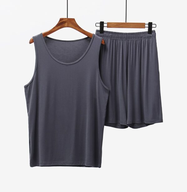 Men's Pajamas Vest Sleeveless Shorts Home Wear - Image 2