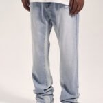 High Street Stitching Contrast Color Retro Men's Trendy Jeans
