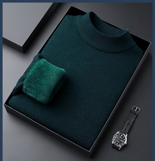 Men's Solid Color With Fur Thickened Mink Knitwear - Image 4
