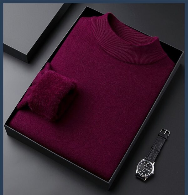 Men's Solid Color With Fur Thickened Mink Knitwear - Image 5