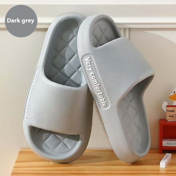 Summer Rhombus Slipper Indoor House Shoes For Men Women Couples Solid Color Non-slip Bathroom Slippers - Image 10