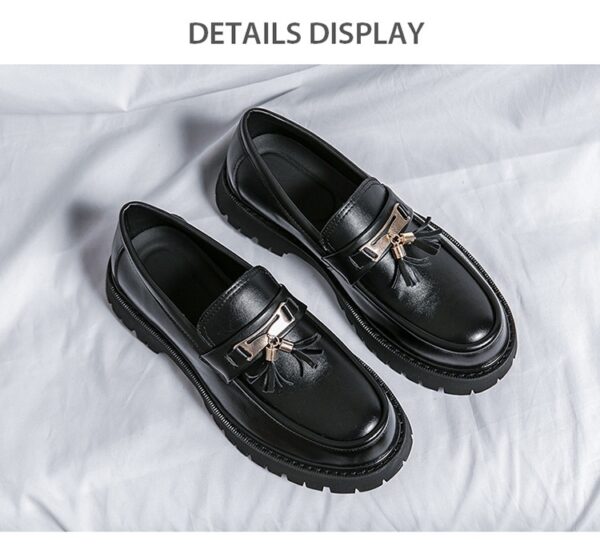 Men's Shoes British Style Black Leather Shoes - Image 9