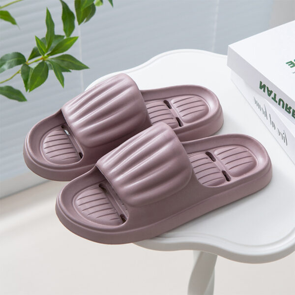 Summer Solid Color Stripe Slippers Non-slip Floor Bathroom Slipper Indoor House Shoes For Men Women Couples - Image 7