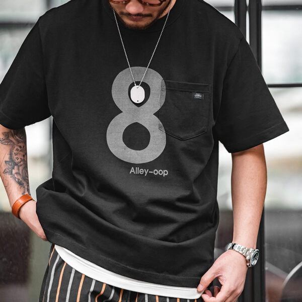 No 8 Digital T-shirt Black Breathable Short Sleeve