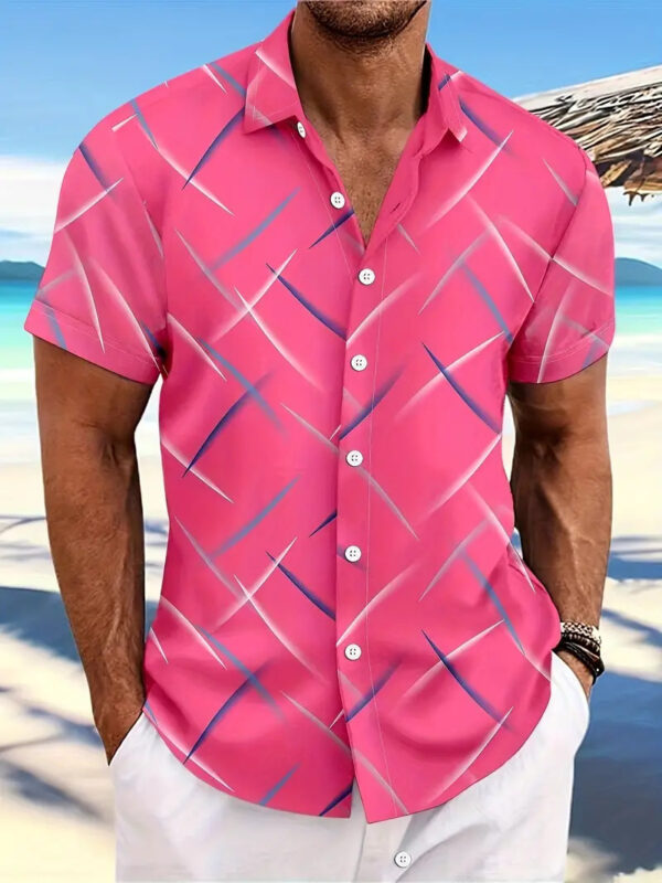 Casual Beach Short Sleeve Button Shirt - Image 7