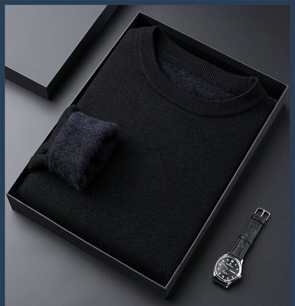 Men's Solid Color With Fur Thickened Mink Knitwear - Image 7