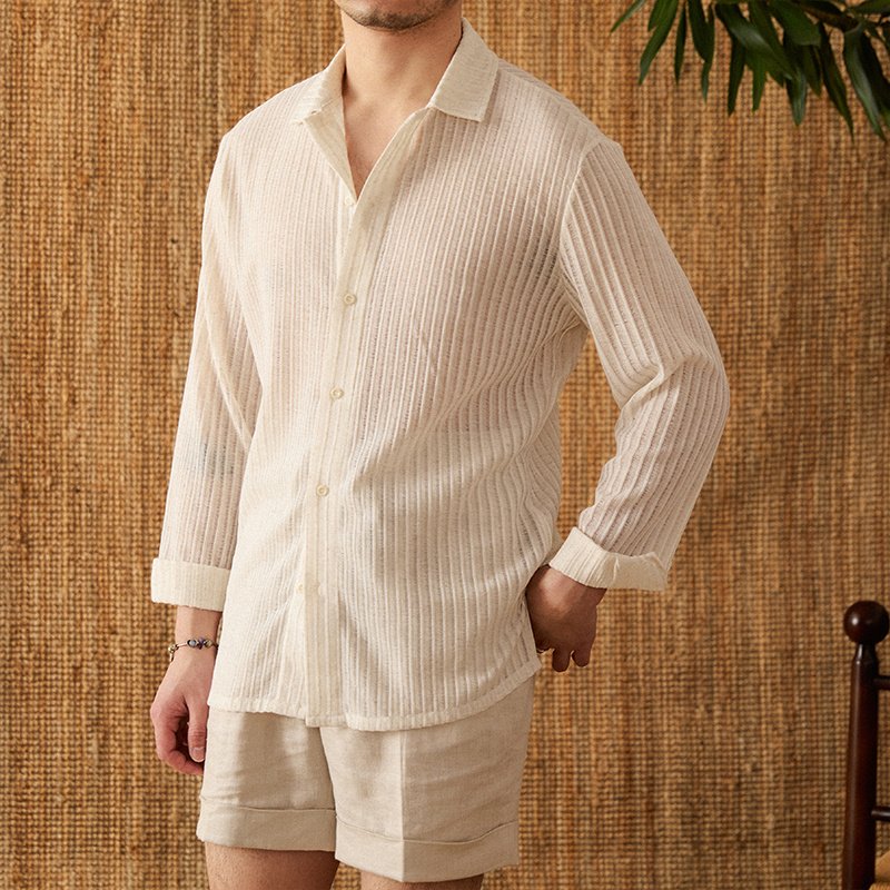 Men's Cotton Personal Leisure Long-sleeved Shirt - Image 4