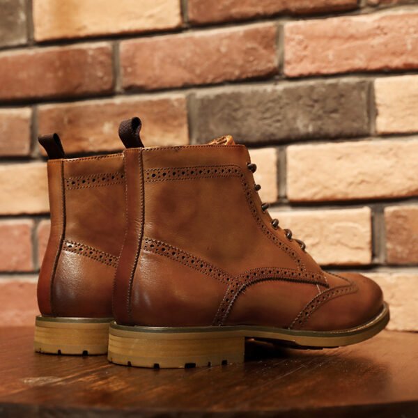 Brock Carved Business British Style Men's Shoes Leather Boots Men - Image 5
