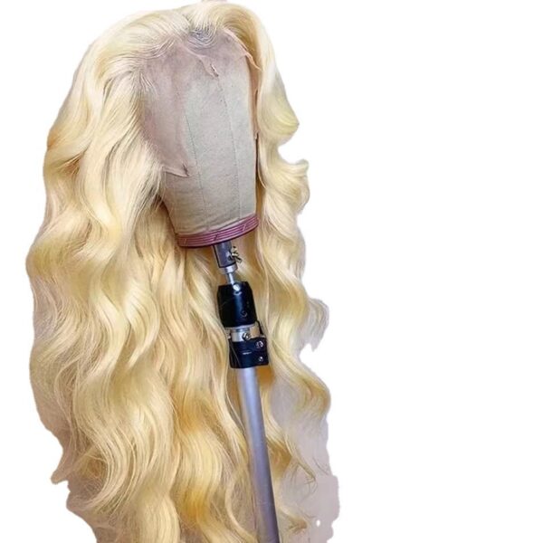Long Curly Hair Light Blonde Big Waves African Women's Lace Wig - Image 7
