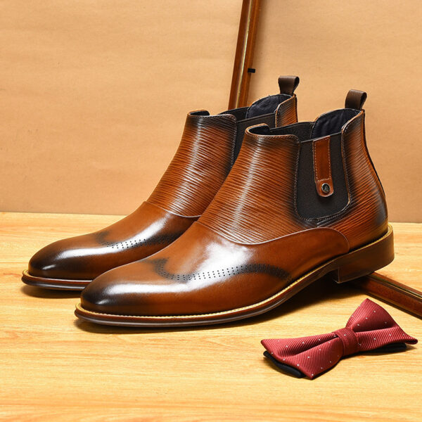 Little Red Book Burst Martin Boots British Style Leather For Men - Image 3