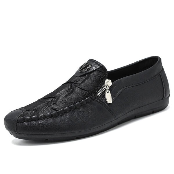 Vintage Zipper Casual Leather Shoes - Image 6