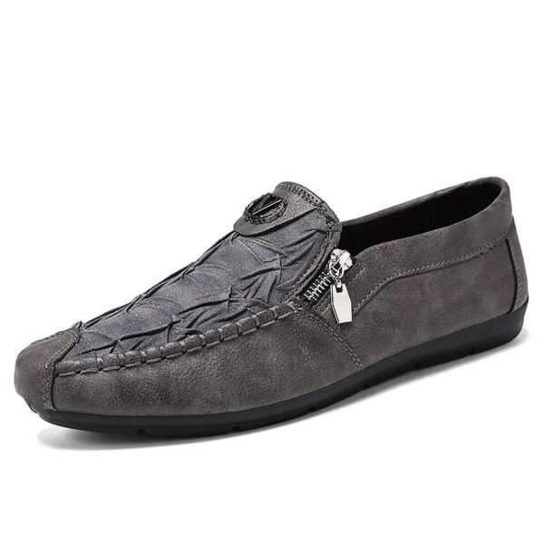 Vintage Zipper Casual Leather Shoes - Image 5