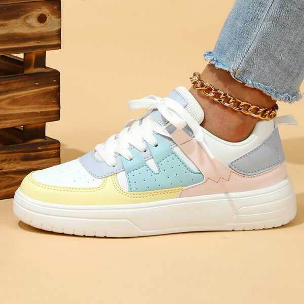 Trendy Fashion Platform Sneakers Soft Bottom Comfortable Lace-up Outdoor Casual Flat Shoes - Image 5