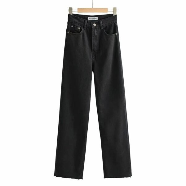 New Women's Raw Hem High Waist Denim Trousers - Image 9