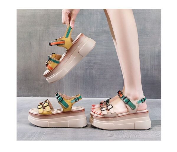 Colorful Color Matching Trendy Women's Summer Platform Sandals - Image 10