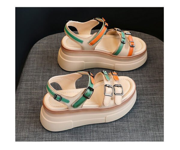Colorful Color Matching Trendy Women's Summer Platform Sandals - Image 9
