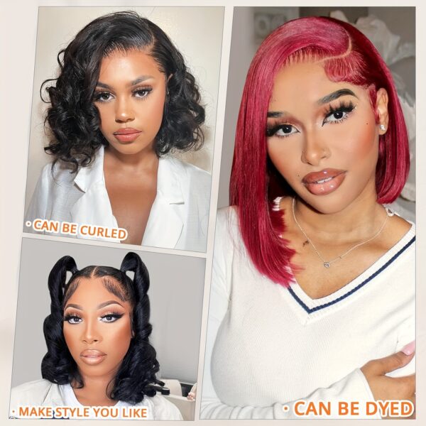 13x4 Lace Frontal Wigs Straight Short Bob Wig Human Hair Wigs Brazilian Pre Plucked Lace Frontal Human Hair Wig For Women 100% Human Hair - Image 7