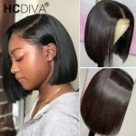 Lace Front Human Hair Wig Short Bob Wigs Straight Human Hair Wigs For Women 8--16inch Brazilian Remy Human Hair 5x5x1 Middle Part Lace Wigs 10A Bob Wigs Human Hair