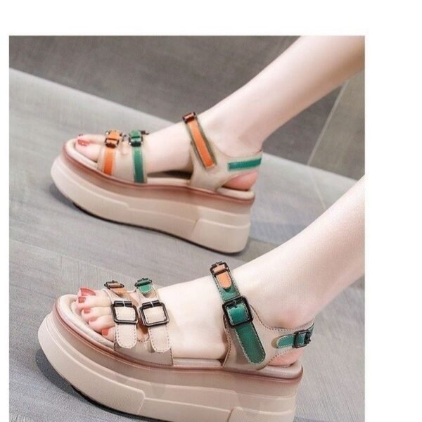 Colorful Color Matching Trendy Women's Summer Platform Sandals - Image 5